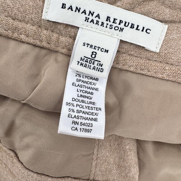 Banana Republic Pants Womens 8 Harrison Wool Cashmere Blend Wide Leg Tan Vintage - Picture 4 of 9